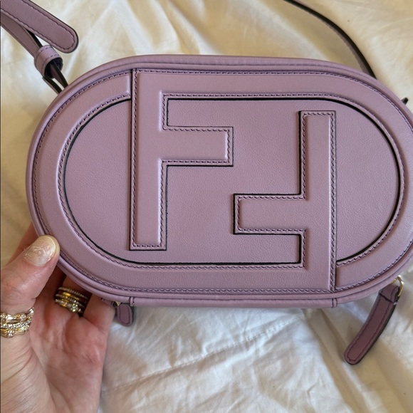 Fendi Lilac Leather FF Logo Crossbody Bag - Picture 8 of 8